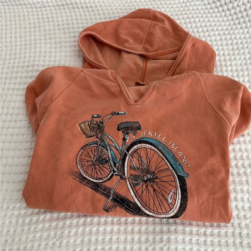 Women's V-Neck Sweater with Bicycle Design